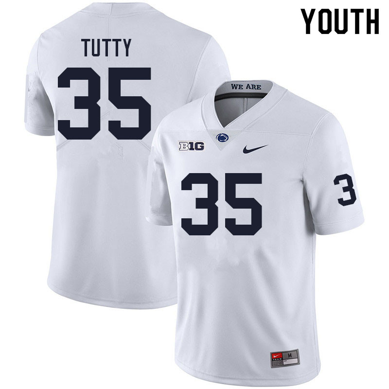 Youth #35 Jace Tutty Penn State Nittany Lions College Football Jerseys Sale-White